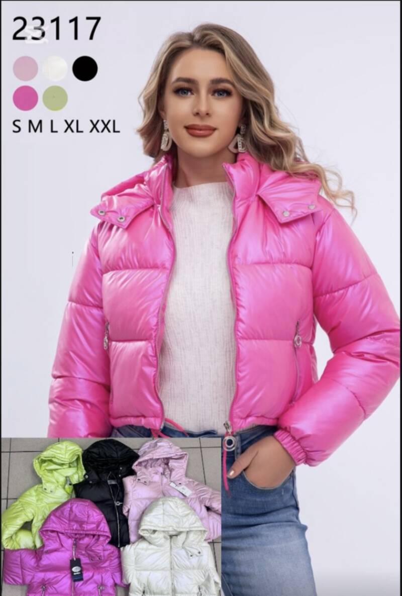 Kurtki damskie zimowe Roz S-2XL, 1 Kolor Paczka 5 szt